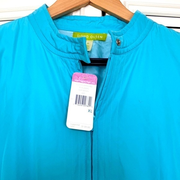 SIGRID OLSEN  Turquoise front zippered Jacket XL NWT $159 - Picture 5 of 9